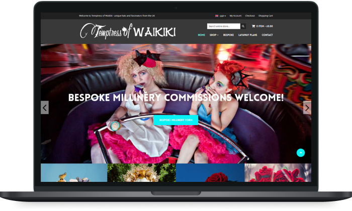 Shopping Website Design - Temptress of Waikiki - Glenn Herbert
