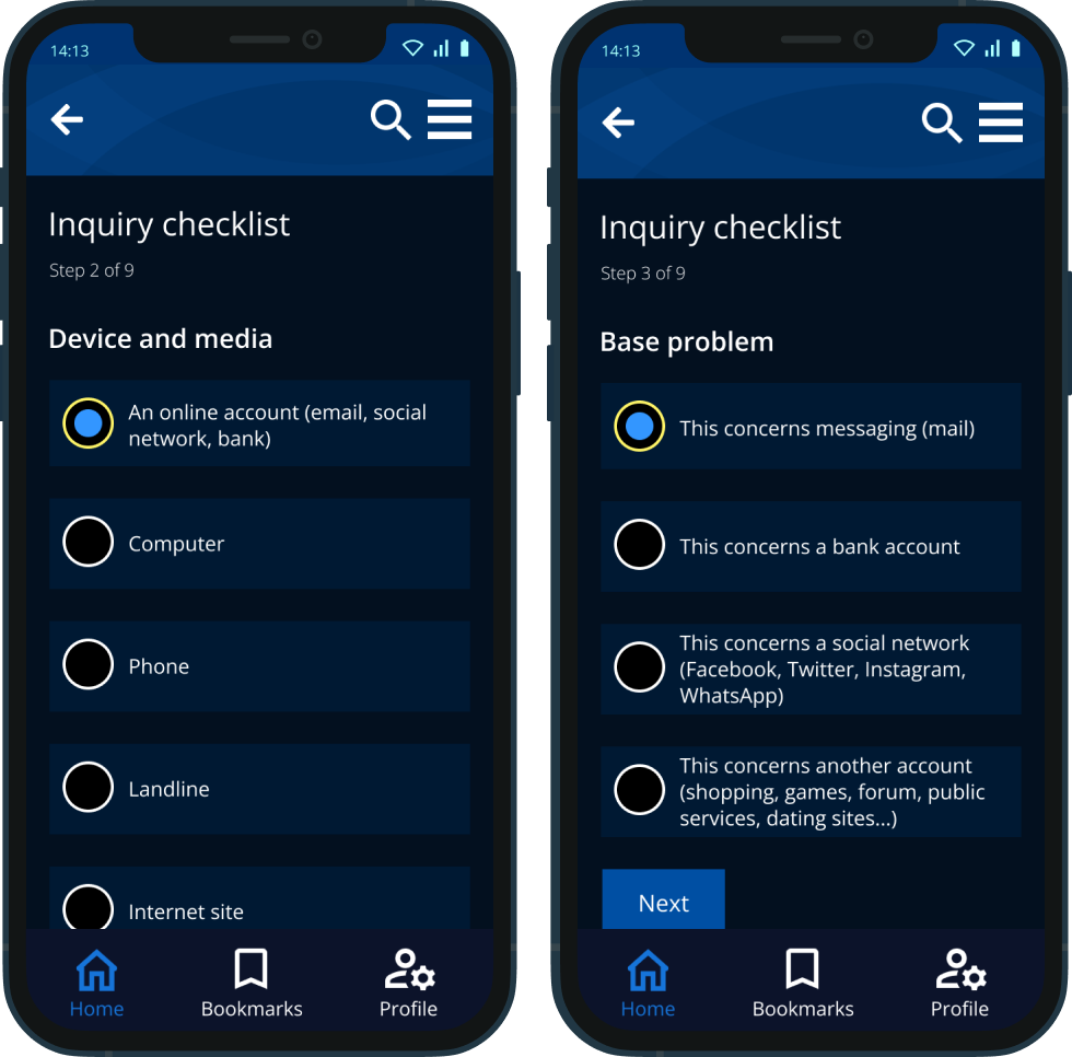 Cyber advice mobile app