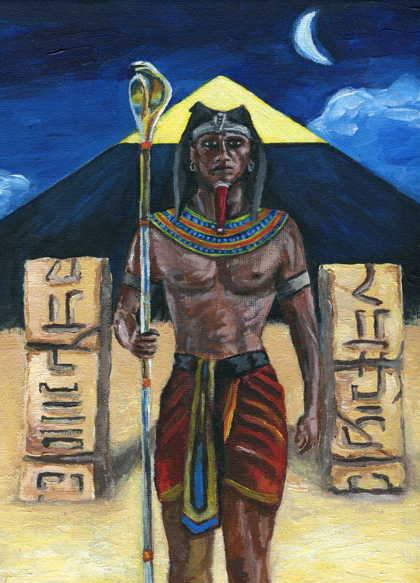 Egyptian Sorcerer sketchy paint doodle - Glenn Herbert