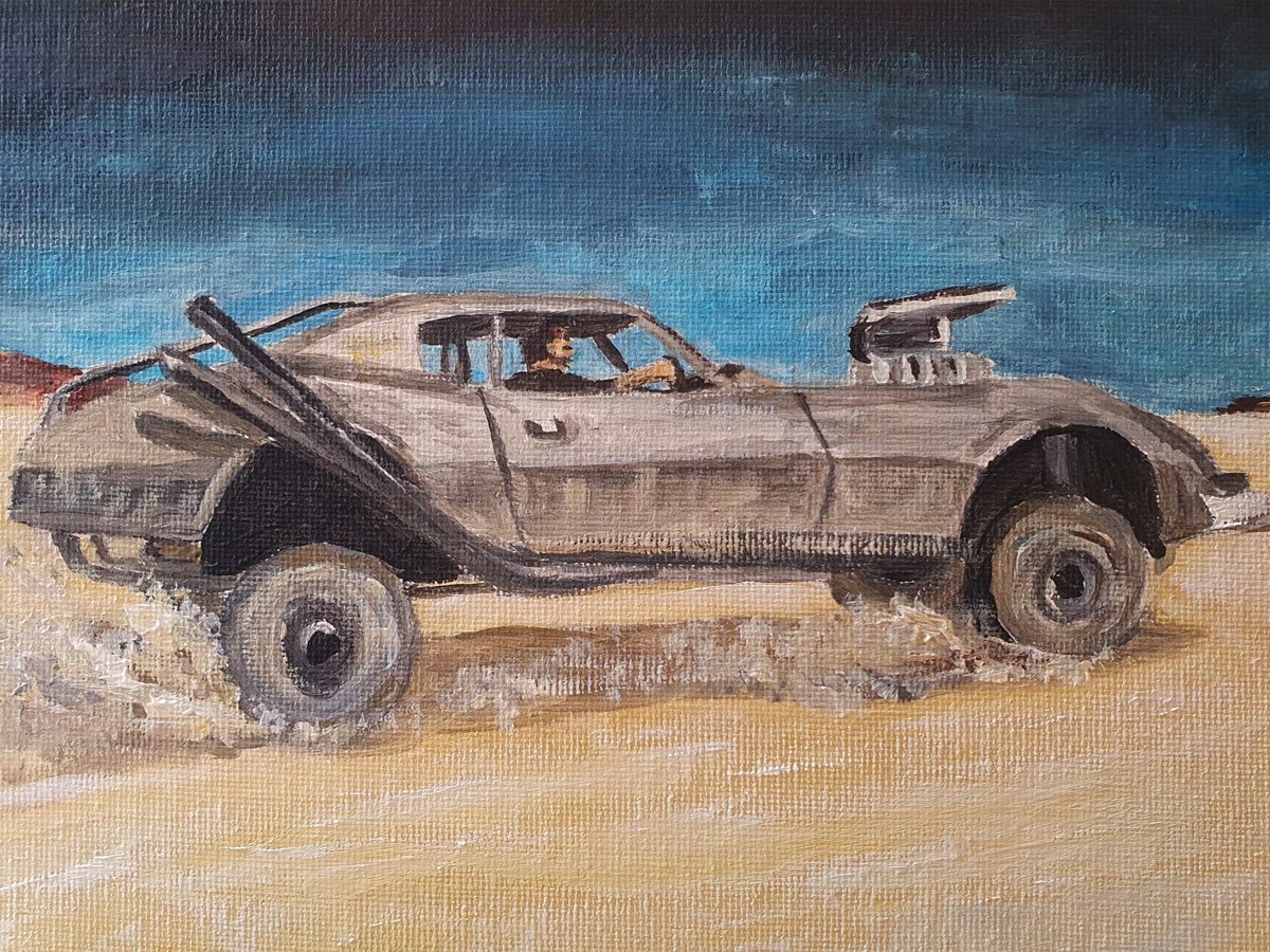 Post apocalypse car sketchy paint doodle - Glenn Herbert