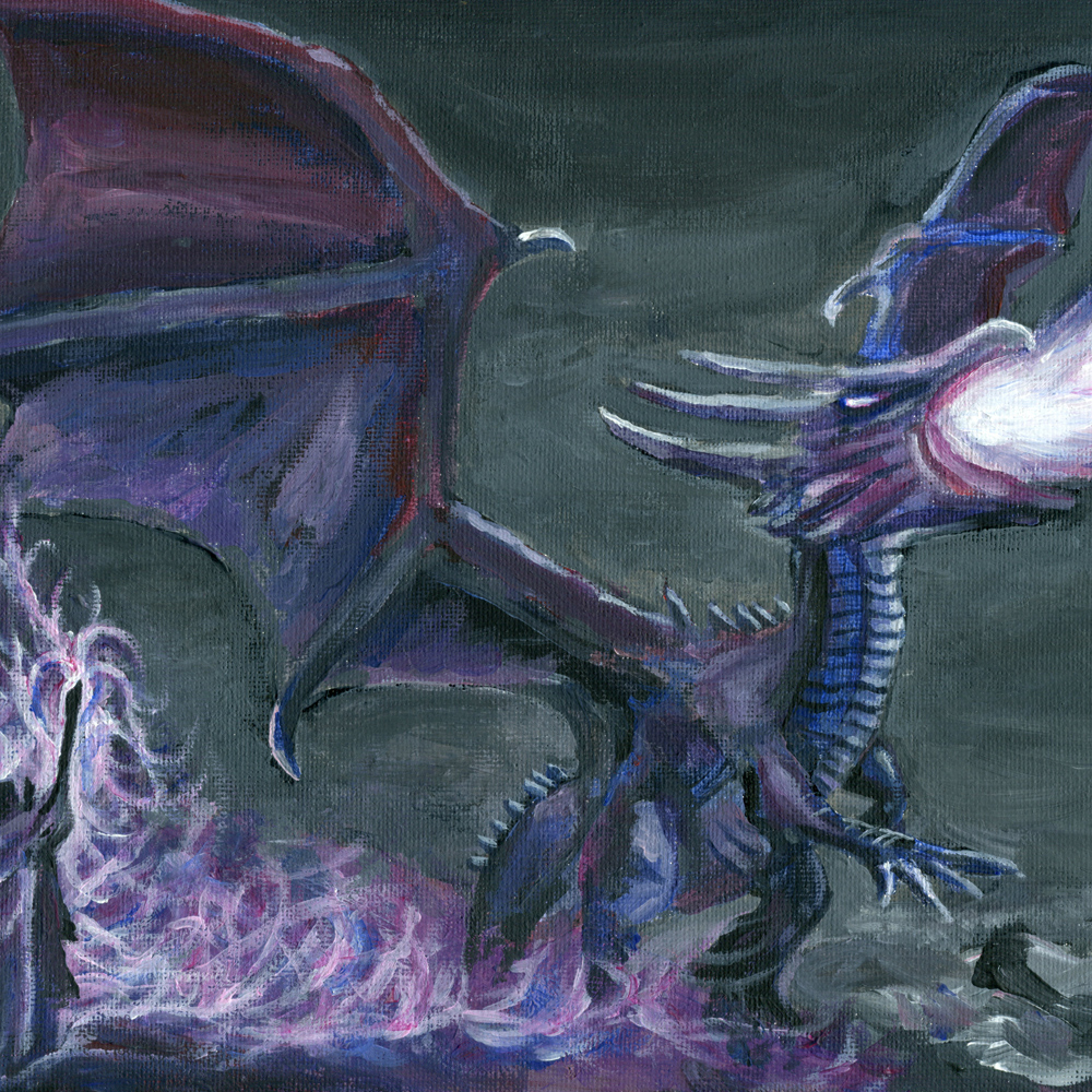 Dragon Summoning sketchy paint doodle - Glenn Herbert